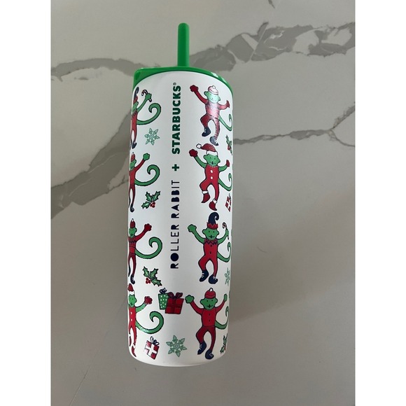 Starbucks Other - Starbucks Roller Rabbit Holiday Tumbler Green Straw Grinch‎ Elves Christmas